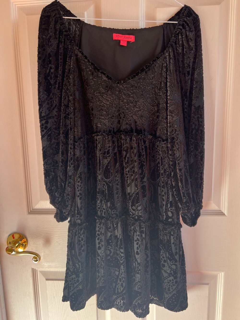 Betsey Johnson Black Paisley Passion Tiered Dress - Picture 2 of 9